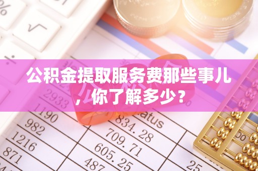 天峨公积金提取服务费那些事儿，你了解多少？